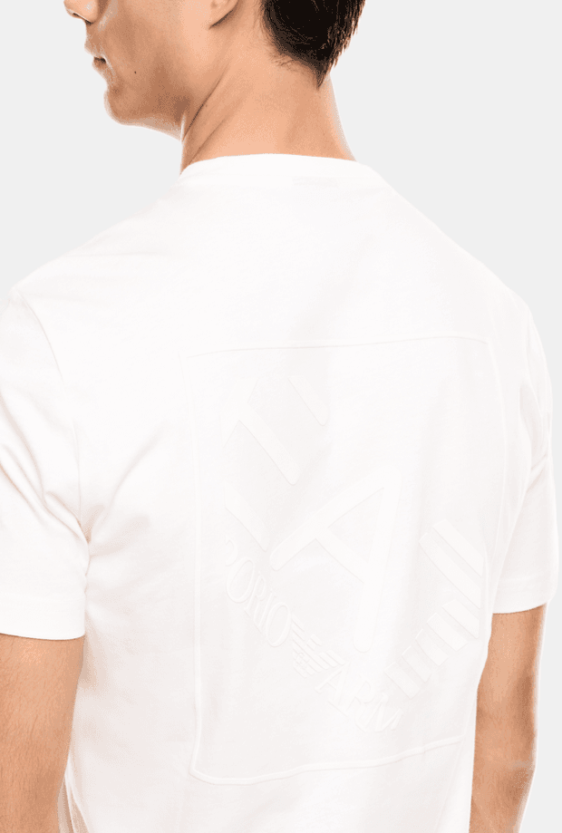 EA7 t-shirt con stampa schiena uomo bianco - 3