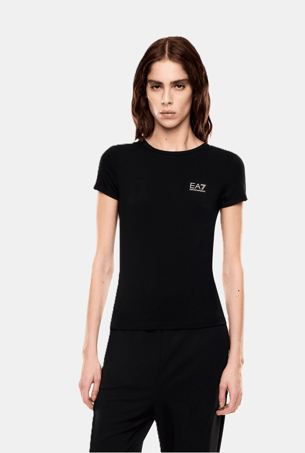 EA7 t-shirt in tessuto tecnico donna nero - 2