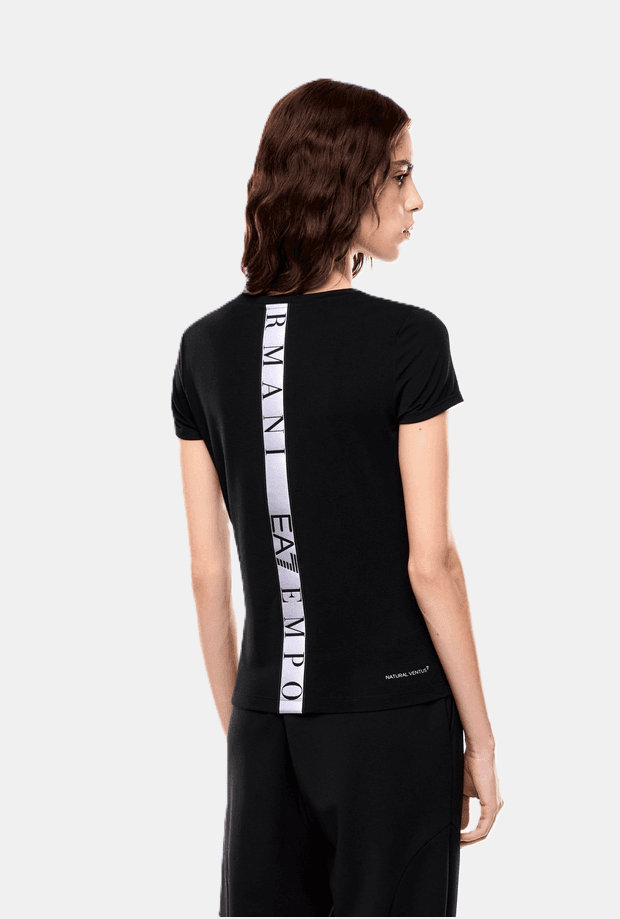 EA7 t-shirt in tessuto tecnico donna nero - 3