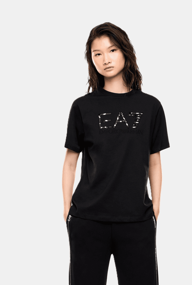 EA7 t-shirt con logo donna nero - 2
