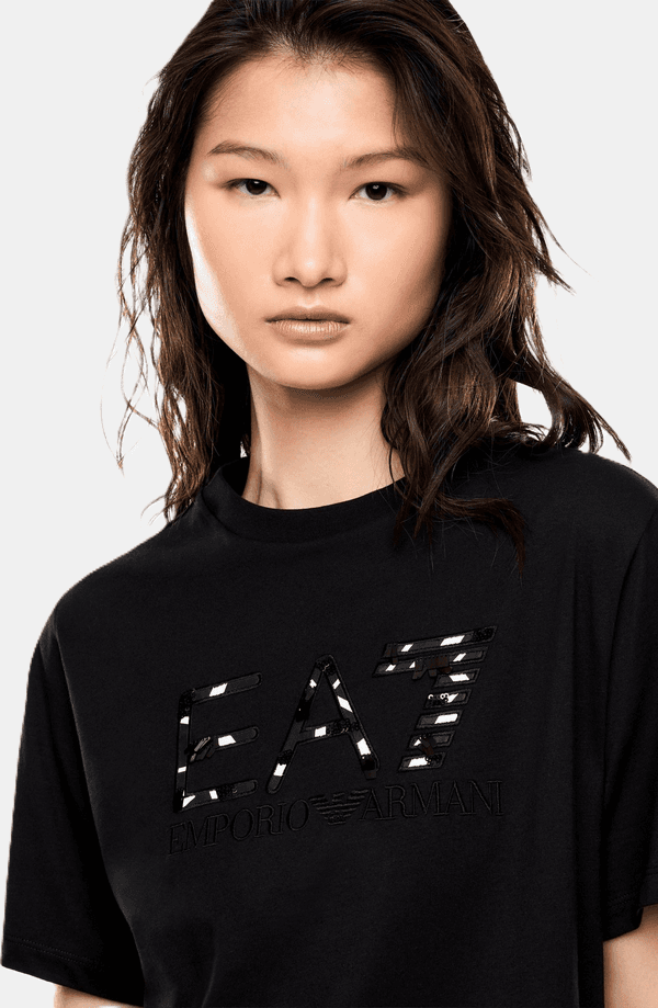 EA7 t-shirt con logo donna nero - 3