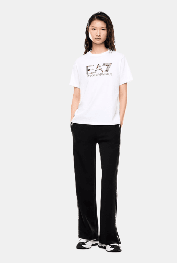 EA7 t-shirt con logo donna bianca - 4