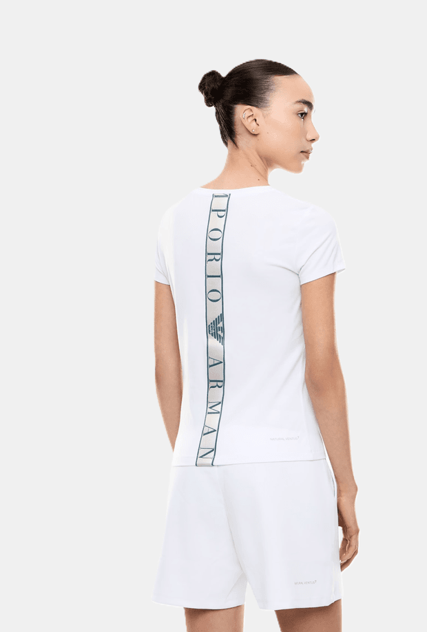 EA7 t-shirt in tessuto tecnico donna bianco - 3