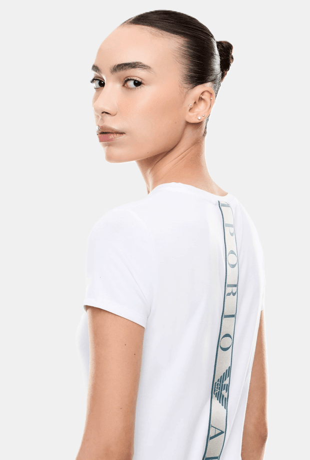 EA7 t-shirt in tessuto tecnico donna bianco - 4