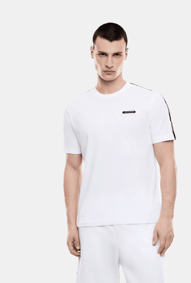 EA7 t-shirt con logo spalle uomo bianco - 2