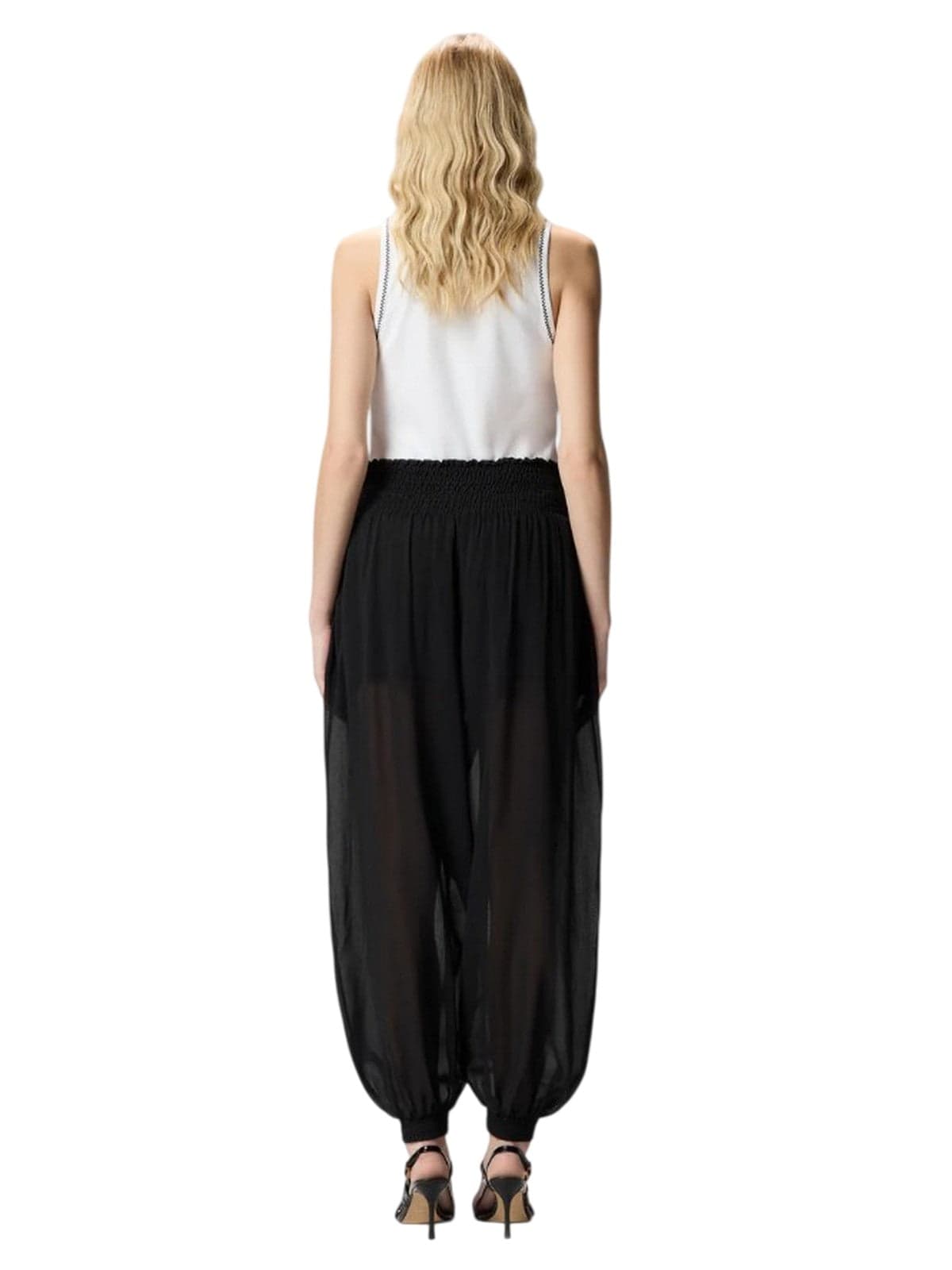 Pinko pantaloni donna pinko - bore pantalone voile viscosa - nero - 3