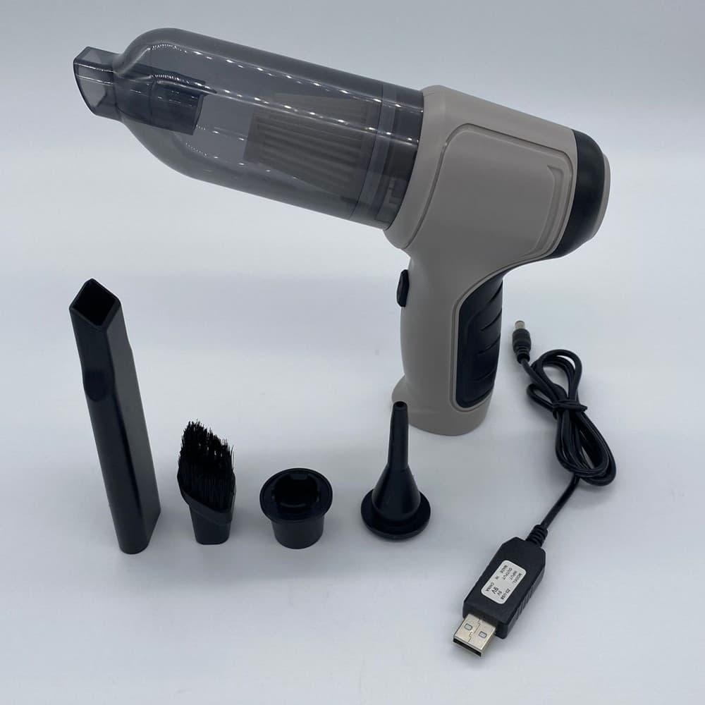 MINI ASPIRAPOLVERE SOFFIATORE PORTATILE PER AUTO CASA SENZA FILI RICARICABILE ALTA POTENZA - 2