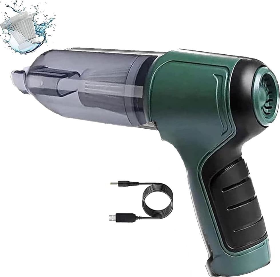 MINI ASPIRAPOLVERE SOFFIATORE PORTATILE PER AUTO CASA SENZA FILI RICARICABILE ALTA POTENZA - 3