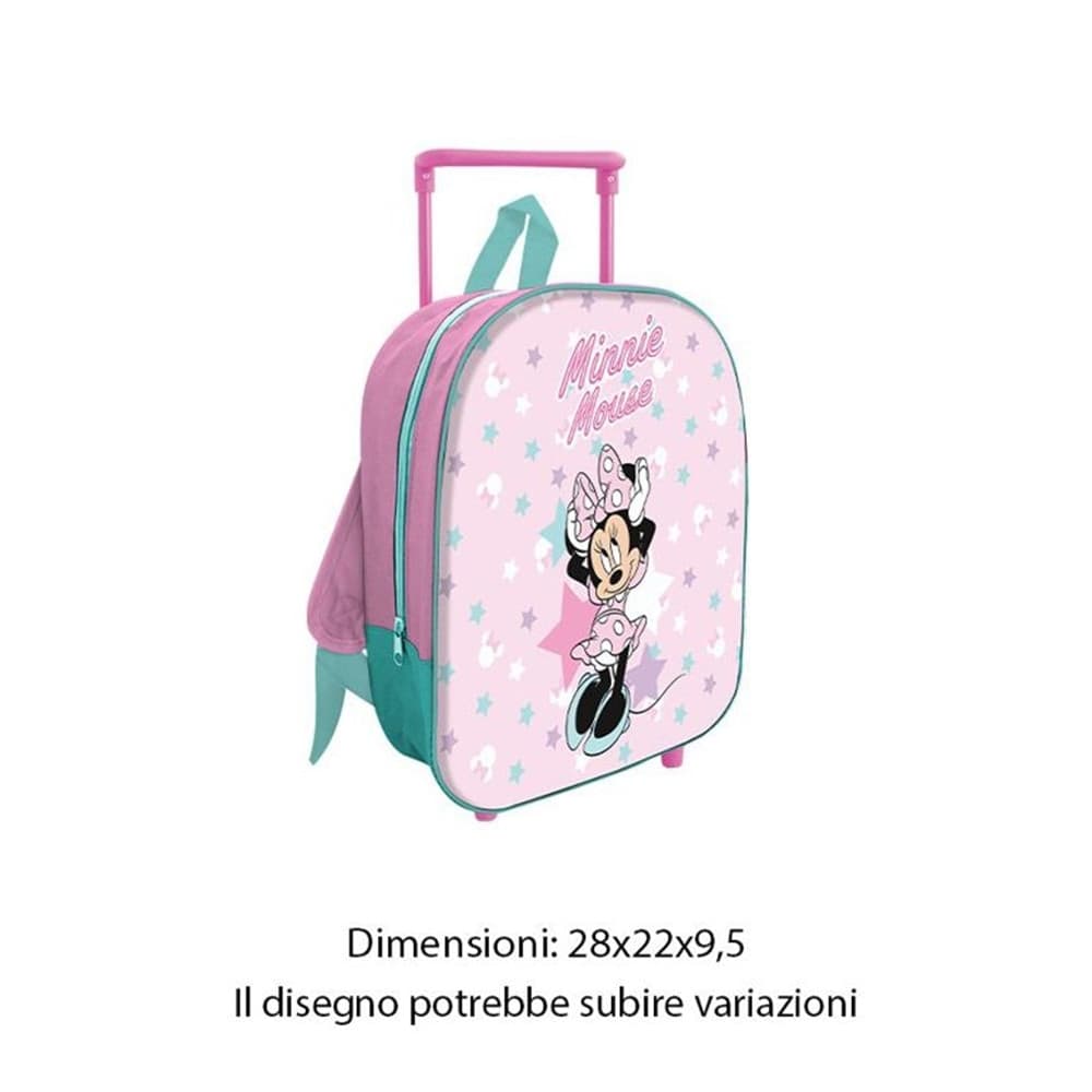 ZAINO TROLLEY STAMPA MINNIE 28CM ZAINETTO PER ASILO SCUOLA TEMPO LIBERO BAMBINE 673023A - 2