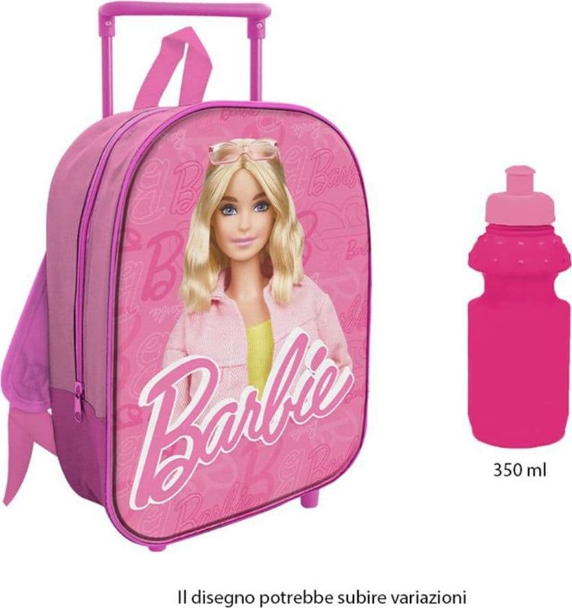 ZAINO ASILO TROLLEY BARBIE 28CM CON BORRACCIA 350ML BORSA PER SCUOLA TEMPO LIBERO 966933 - 2