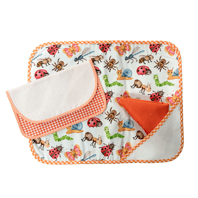 Set accessori scuola merenda 3 Pezzi insettini arancio