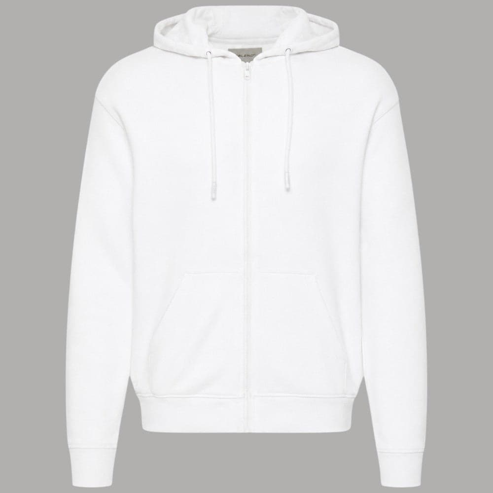 Blend Felpa Uomo con Zip e Cappuccio Brody 60% Cotone 40% Poliestere Bianco