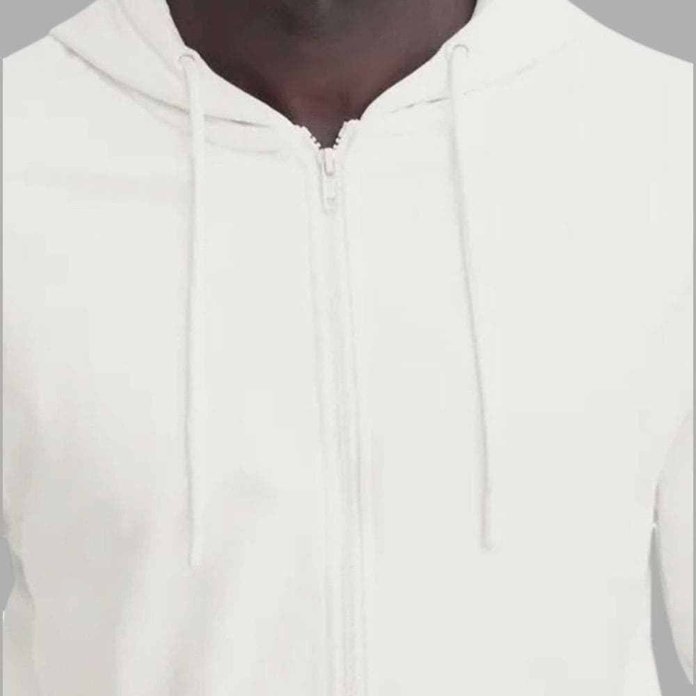 Blend Felpa Uomo con Zip e Cappuccio Brody 60% Cotone 40% Poliestere Bianco - 5