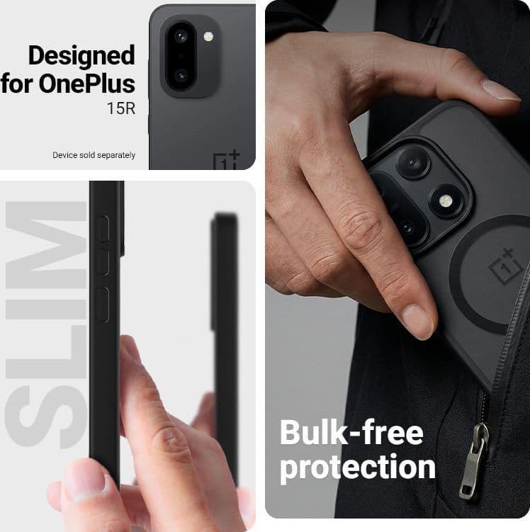 Custodia Crong Hybrid Matte Magnetic - MagSafe per OnePlus 15R (Nero) - 2