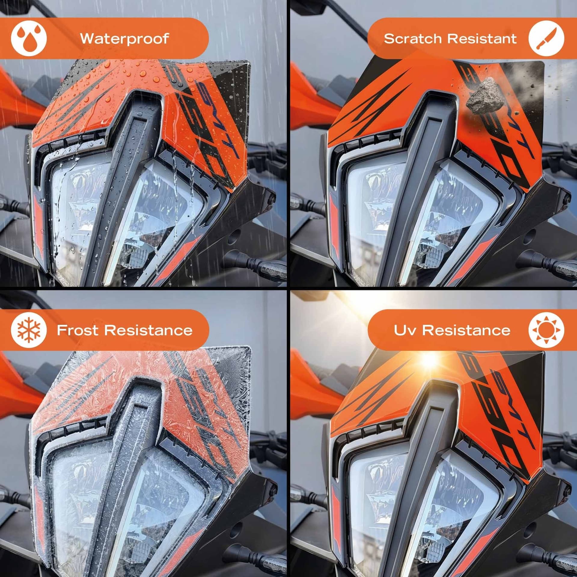 Adesivo Gel 3D Protezione Cupolino moto compatibile con KTM 890 SMT 2026 - 4