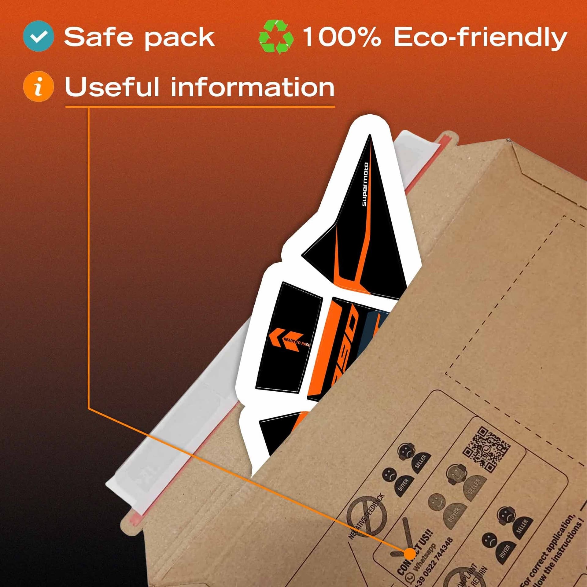 Paraserbatoio Adesivo 3D Protezione moto compatibile con KTM 890 SMT 2026 - 6