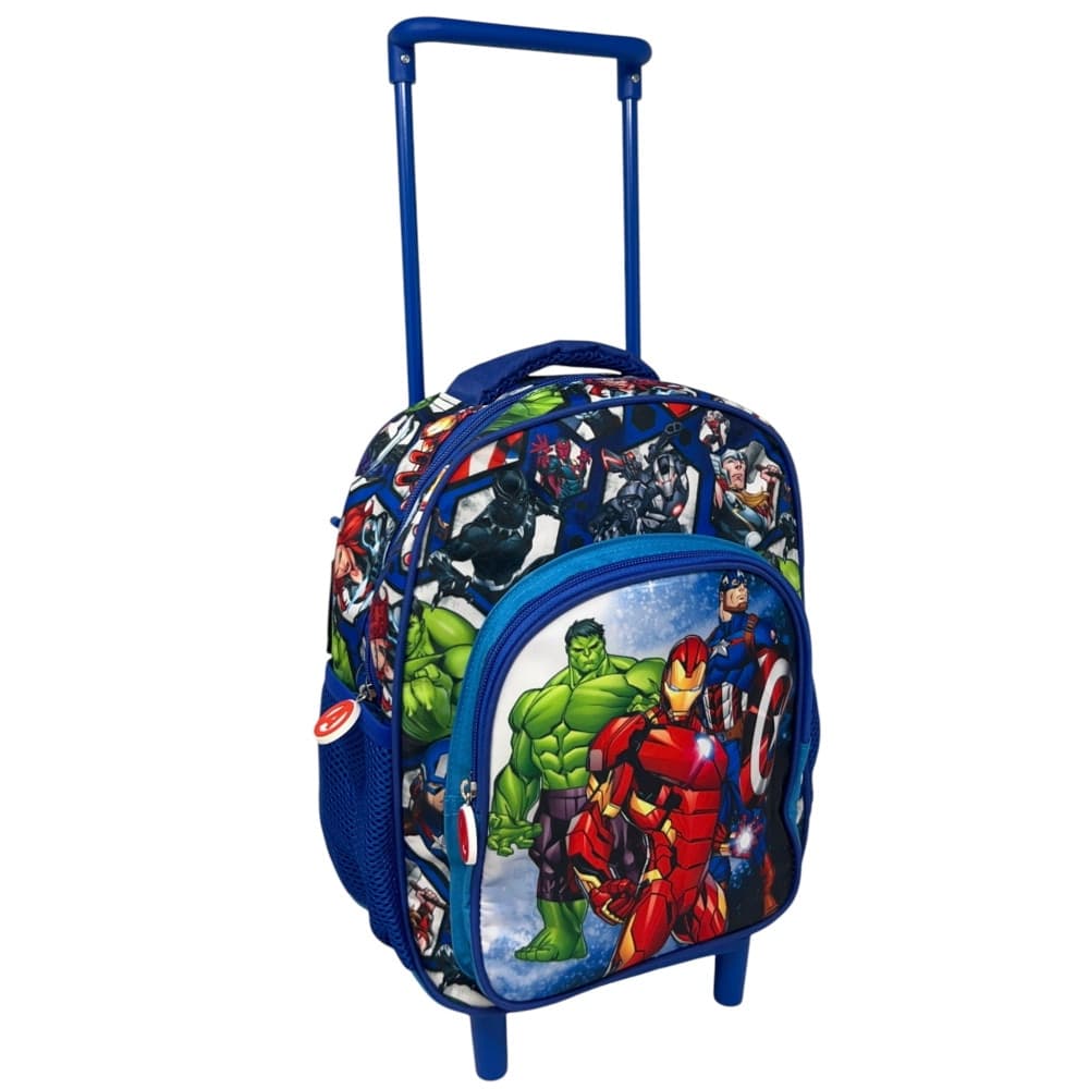 ZAINO ASILO TROLLEY AVENGERS CON TASCA FRONTALE 30 CM MANICO ALLUNGABILE VIAGGI 673047A - 3