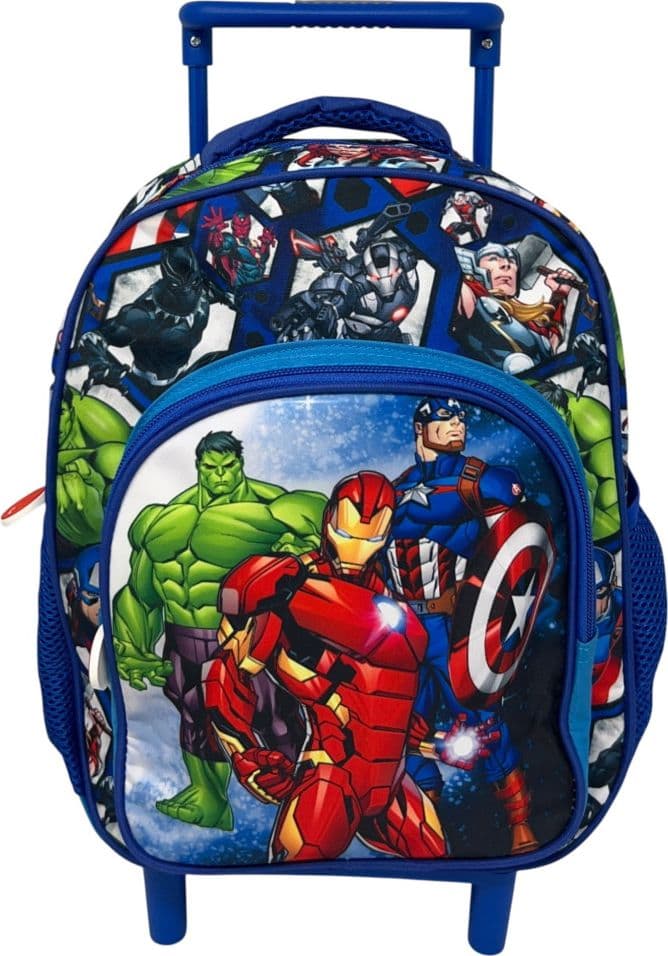 ZAINO ASILO TROLLEY AVENGERS CON TASCA FRONTALE 30 CM MANICO ALLUNGABILE VIAGGI 673047A - 4