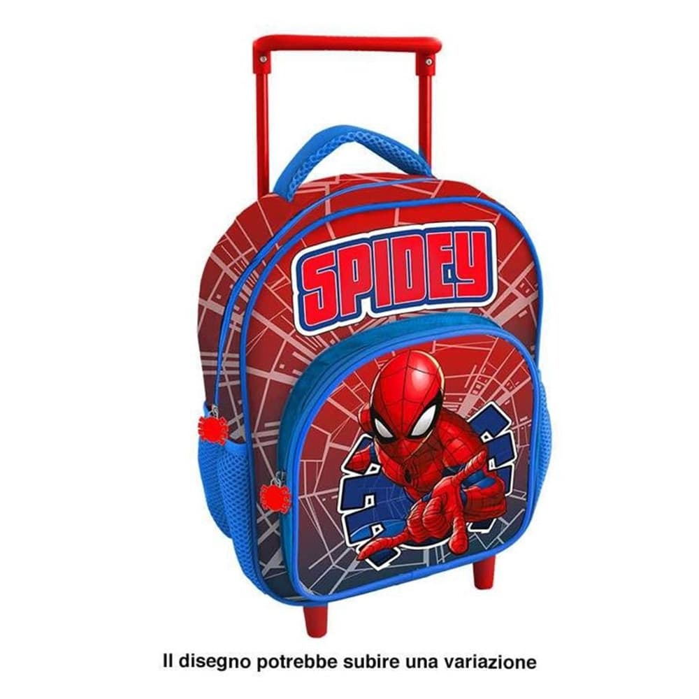 ZAINO ASILO TROLLEY SPIDEY SPIDERMAN TASCA FRONTALE 30CM MANICO ALLUNGABILE VIAGGI 673085A - 2