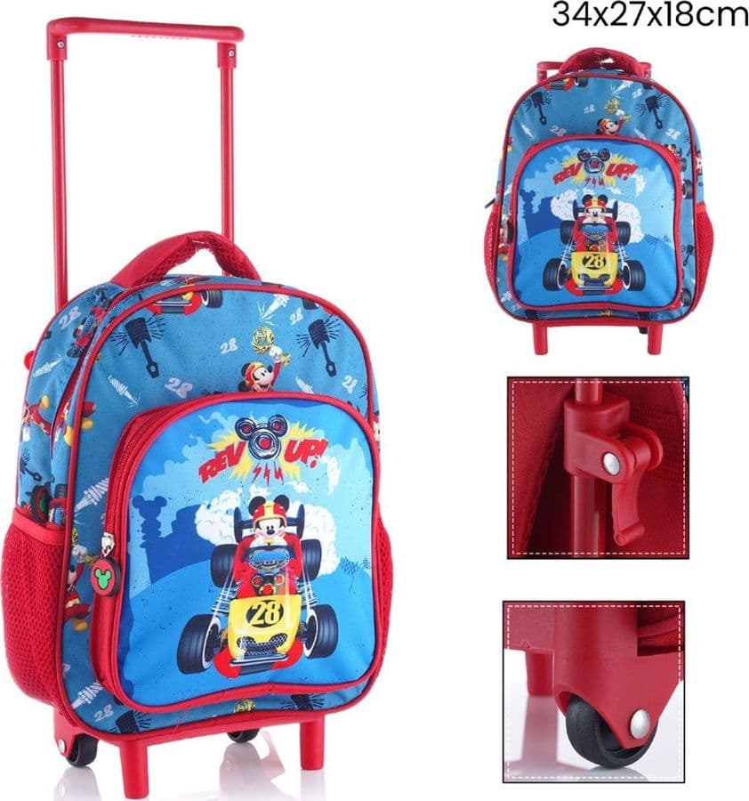 ZAINO ASILO TROLLEY TOPOLINO ZAINETTO CON TASCA FRONTALE MANICO ALLUNGABILE VIAGGI 305800 - 2