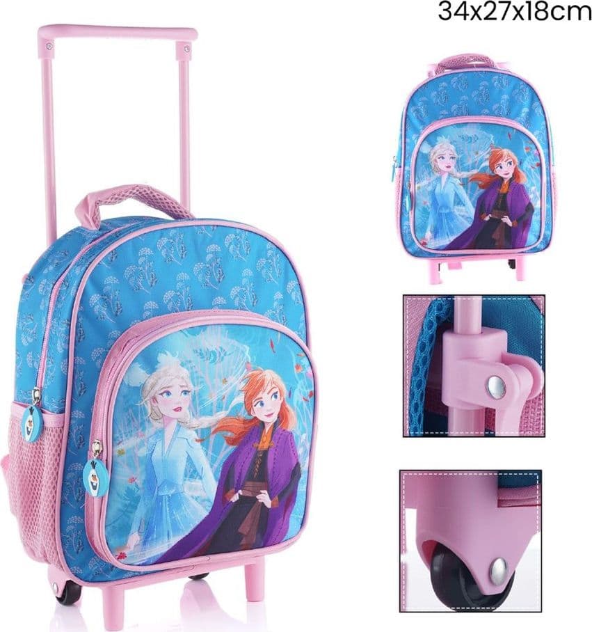 ZAINO ASILO TROLLEY FROZEN ZAINETTO CON TASCA FRONTALE MANICO ALLUNGABILE VIAGGI 757326 - 2