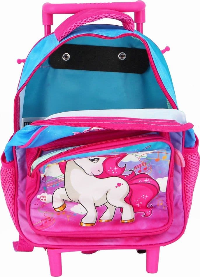 ZAINO ASILO TROLLEY UNICORNO MAGICAL CON TASCA FRONTALE MANICO ALLUNGABILE VIAGGI 730299 - 6