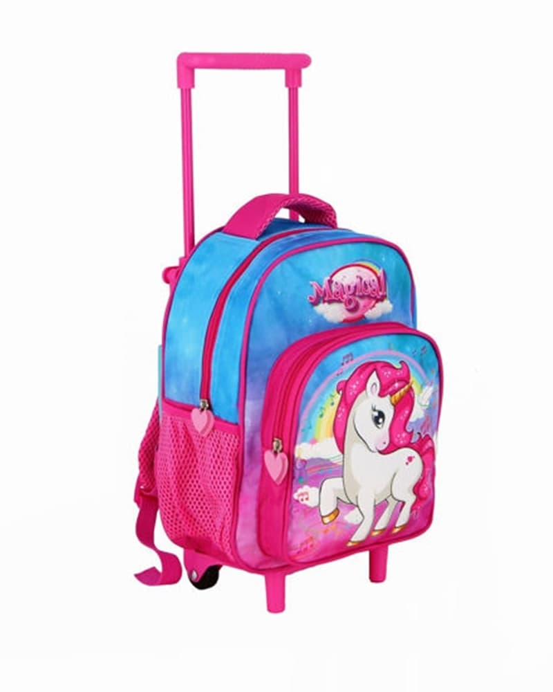 ZAINO ASILO TROLLEY UNICORNO MAGICAL CON TASCA FRONTALE MANICO ALLUNGABILE VIAGGI 730299 - 7