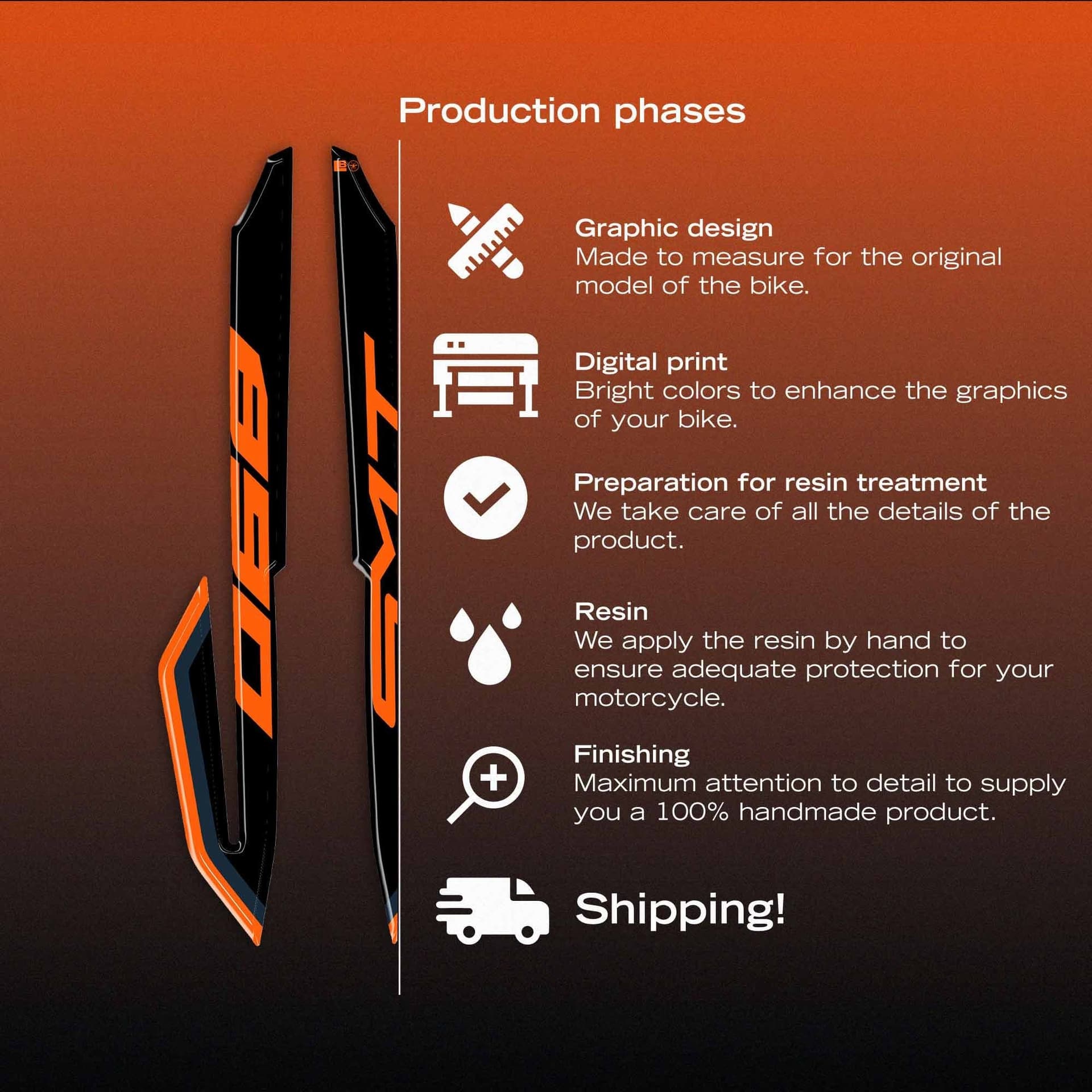 Adesivo Gel 3D Protezione Parafango moto compatibile con KTM 890 SMT 2026 - 4