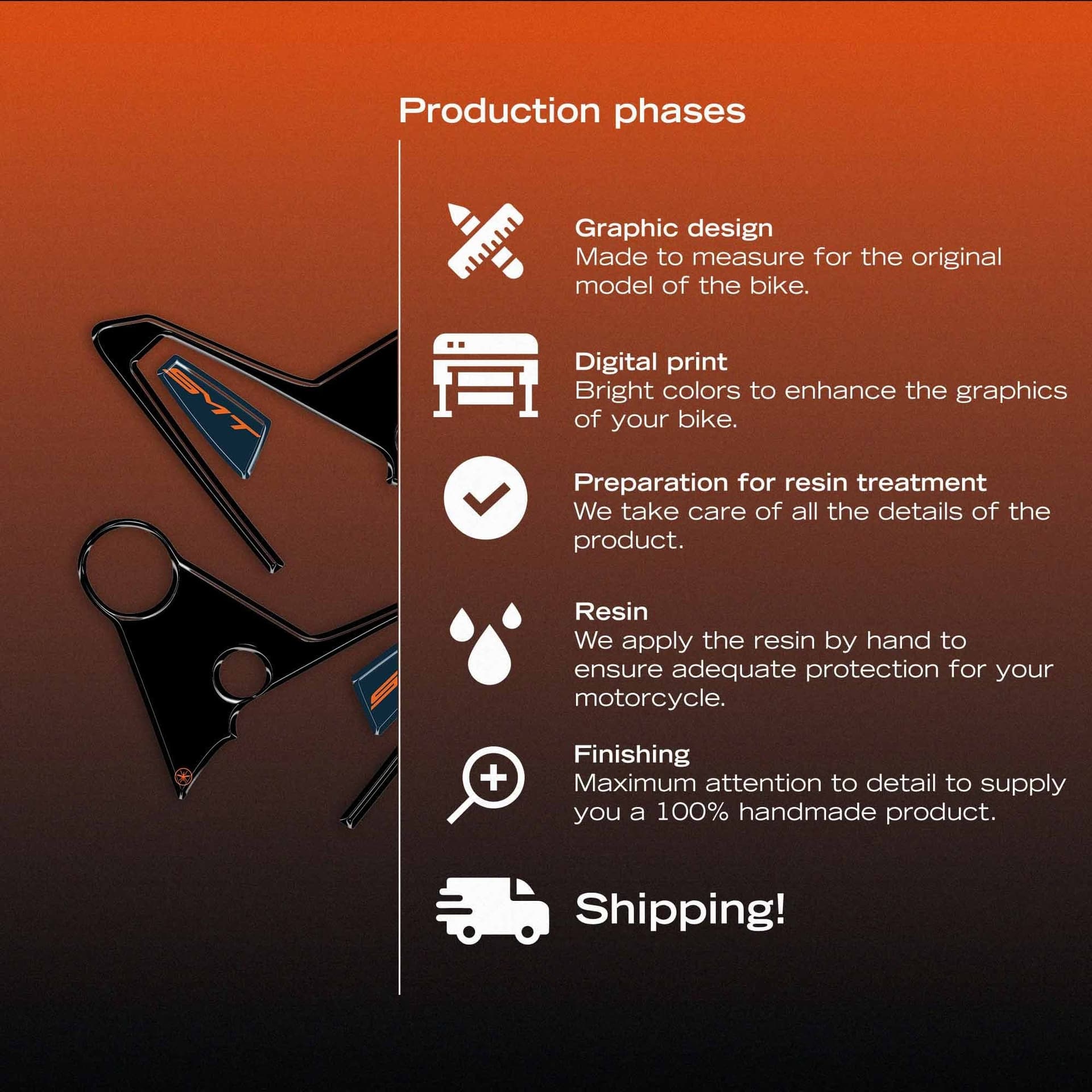 Adesivi 3D Protezioni Battitacco moto compatibili con KTM 890 SMT 2026 - 4