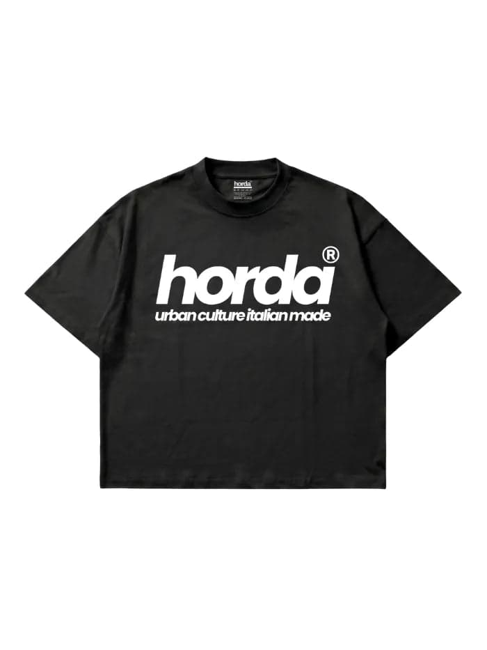 T-shirt Nera Oversize Boxy Fit 200gsm | Horda® Urban Culture Italian Made - 5