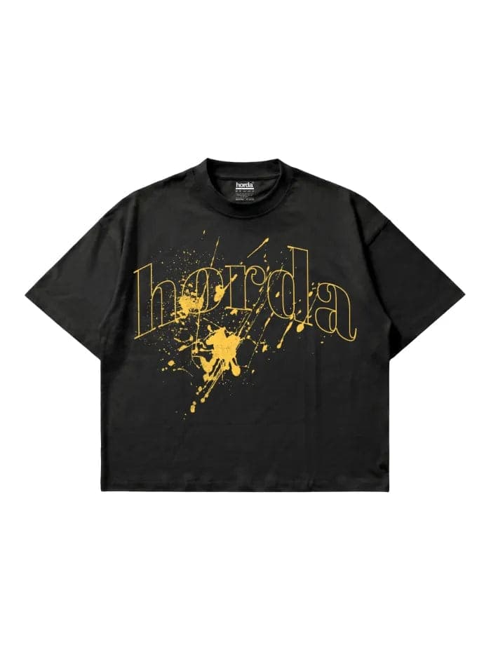 T-shirt Nera Boxy Fit 200gsm "Per Certi Versi" Back Print | Horda® Lemon Skull - 3