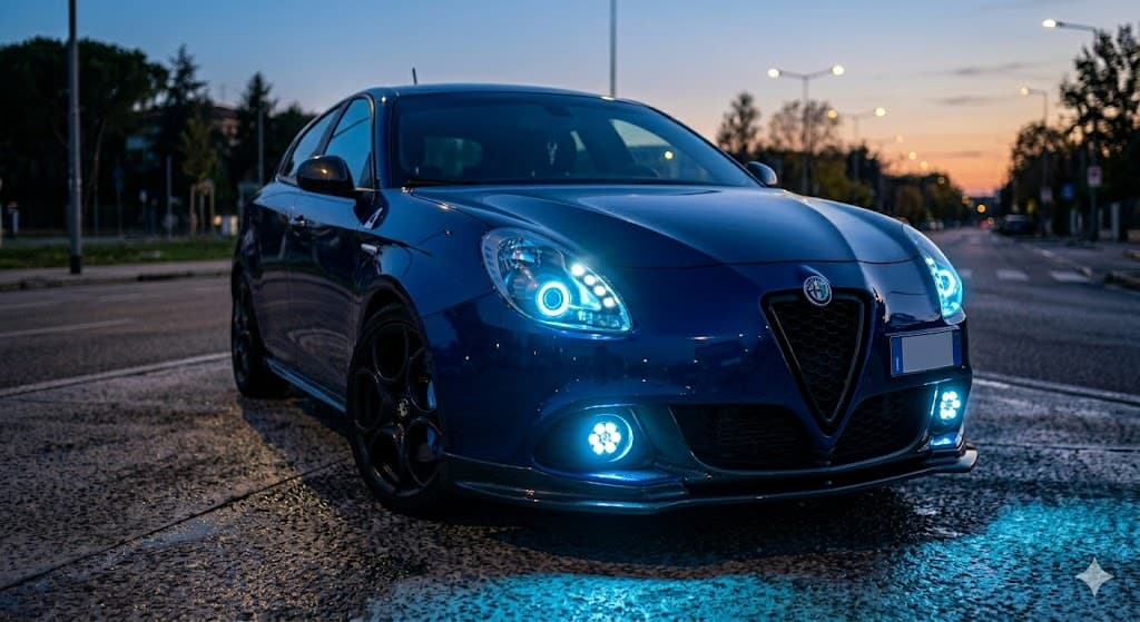 Kit LED H7 80W Effetto Laser Ice Blue per Alfa Giulietta - Lampade DRL e Fendinebbia No Errore - 2
