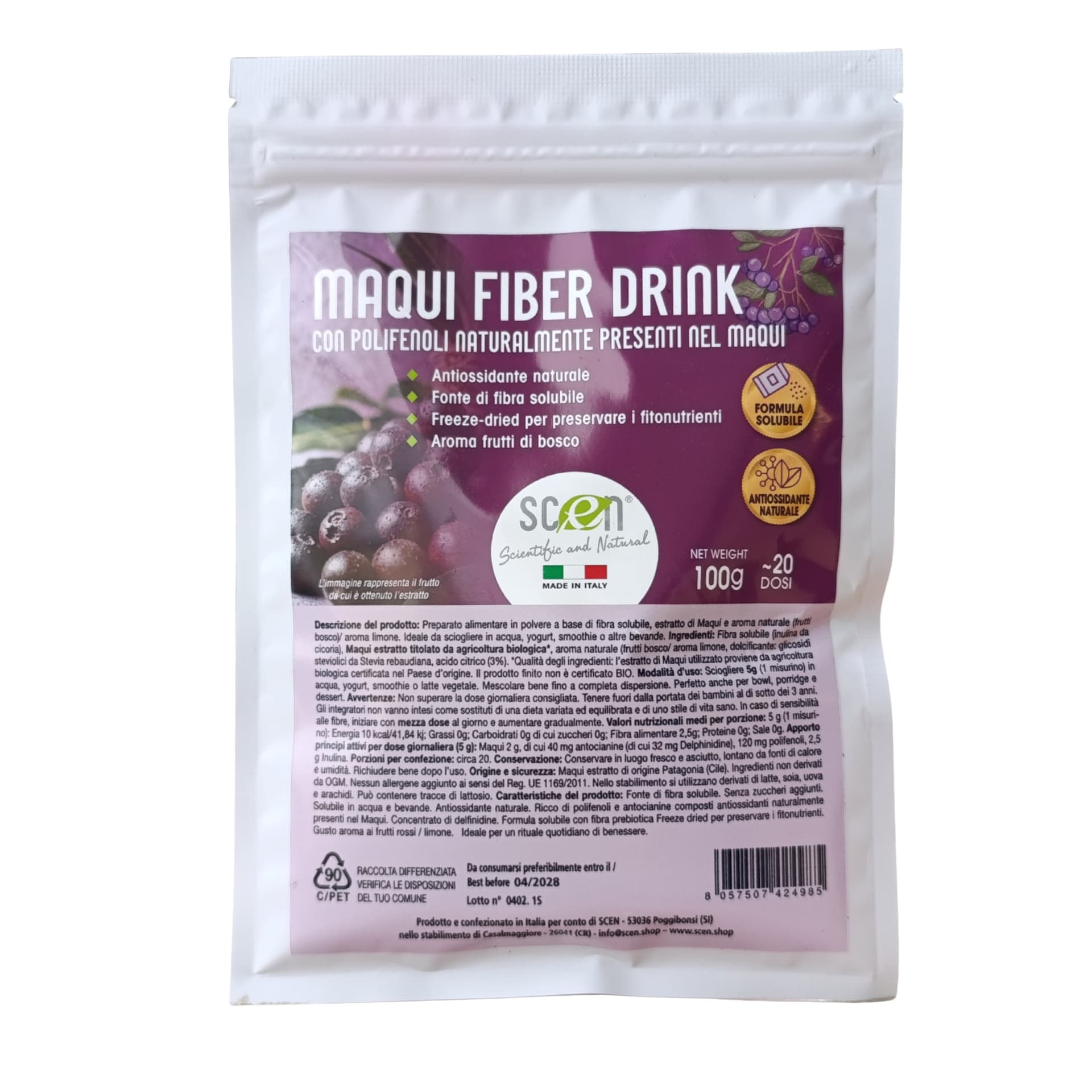 Maqui Fiber Drink – Antiossidante Naturale con Fibra Solubile | SCEN - aroma naturale Limone
