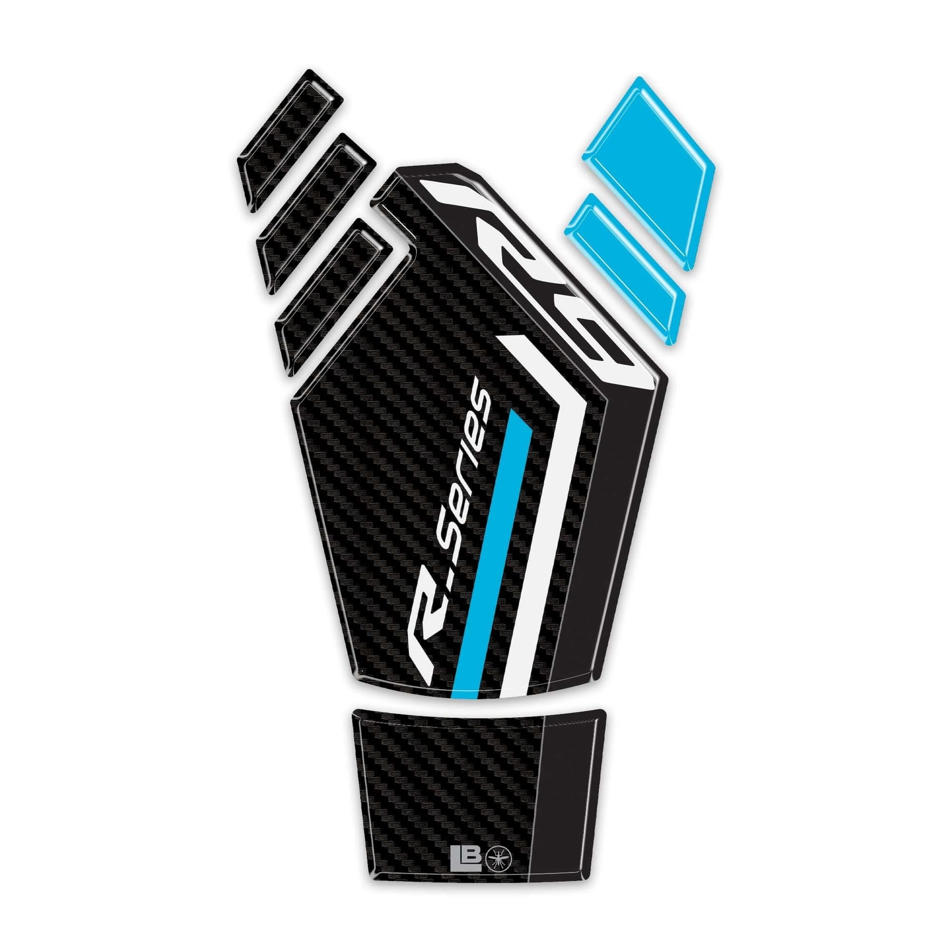 Adesivo resinato 3D Paraserbatoio moto compatibile con Yamaha R9 2025-2026 - 2