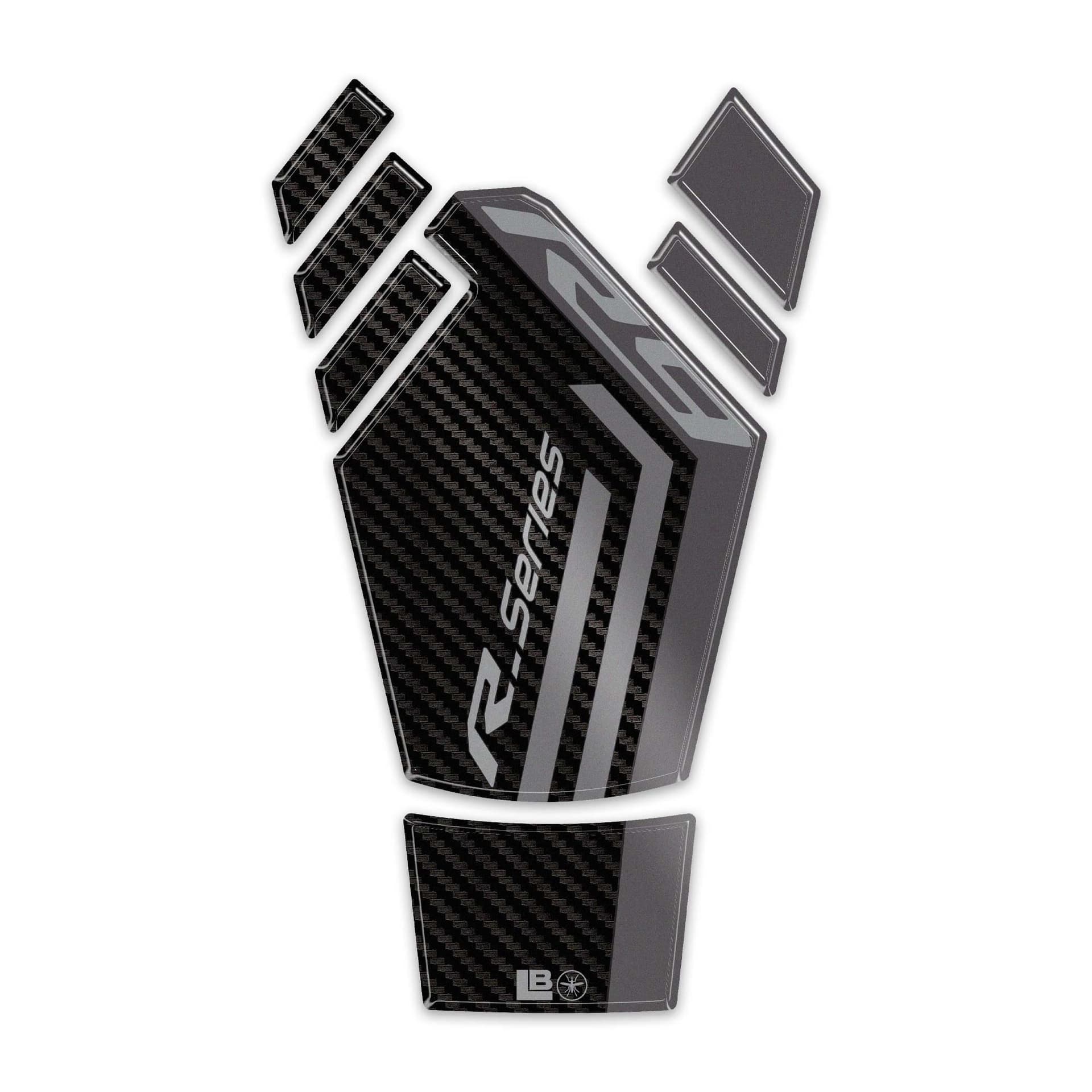 Adesivo resinato 3D Paraserbatoio moto compatibile con Yamaha R9 2025-2026 - 8