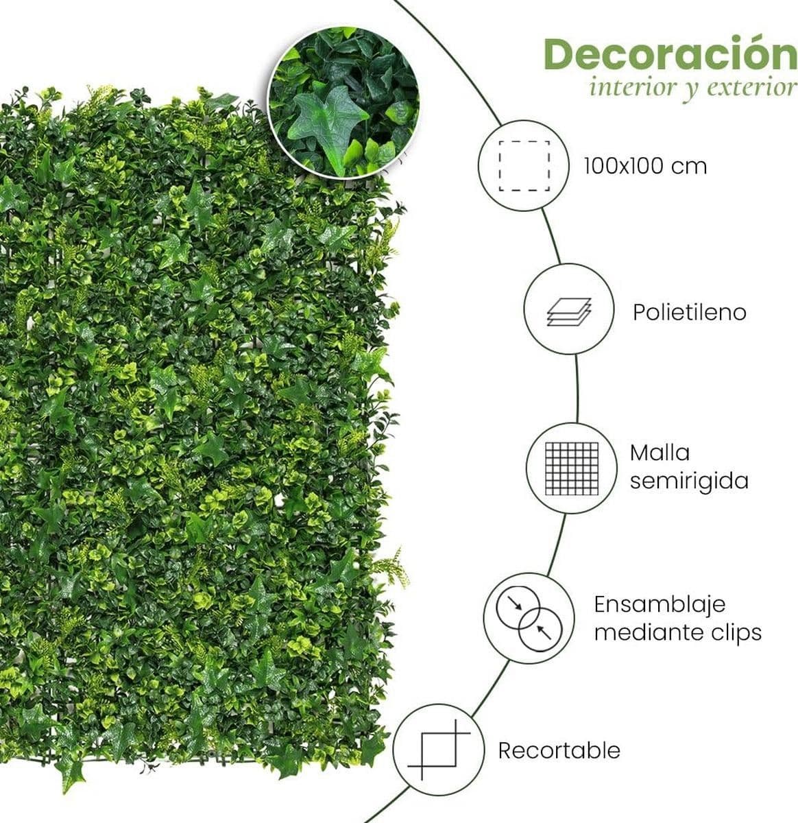Nortene Vertical Forest giardino verticale sintetico 1 x 1 m - 6