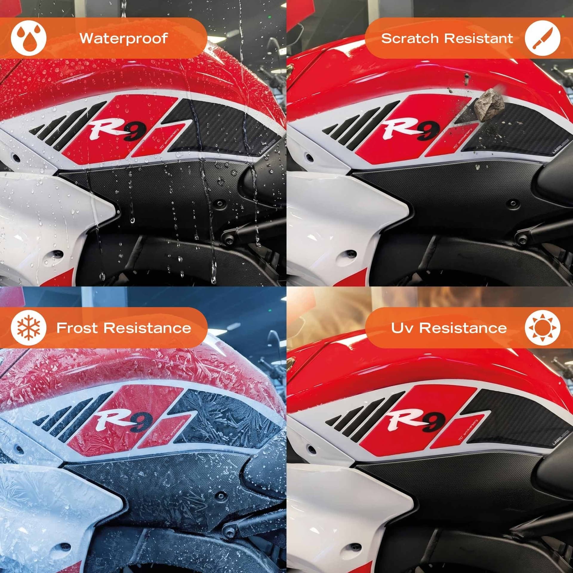 Adesivi Protezioni Laterali Serbatoio compatibili con Yamaha R9 2025-2026 - 18