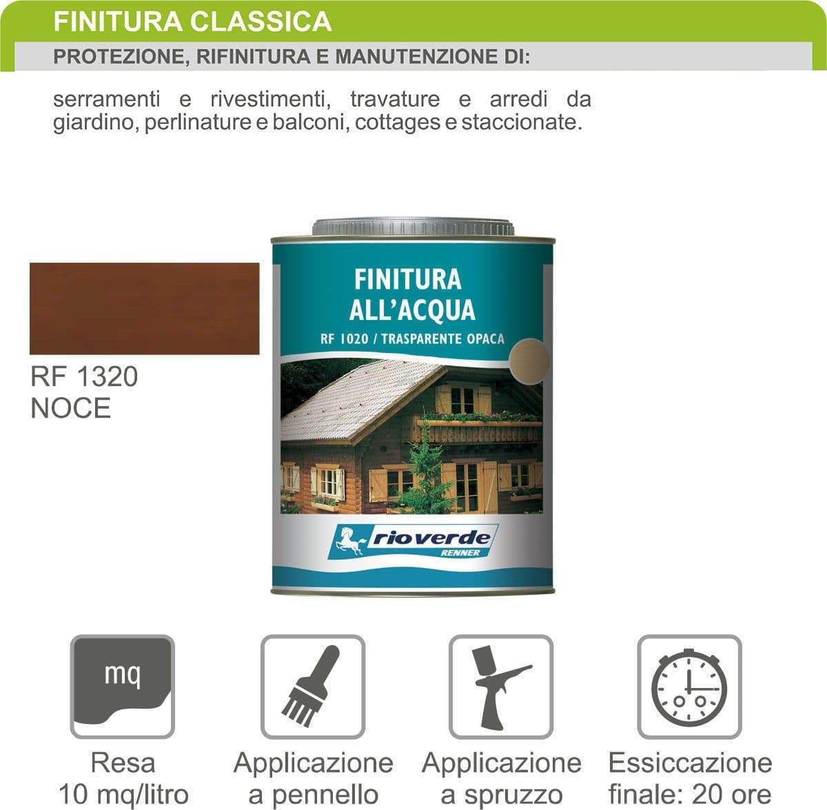 Renner RF 1220 750ml finitura castagno - noce chiaro semilucida base acqua - 4