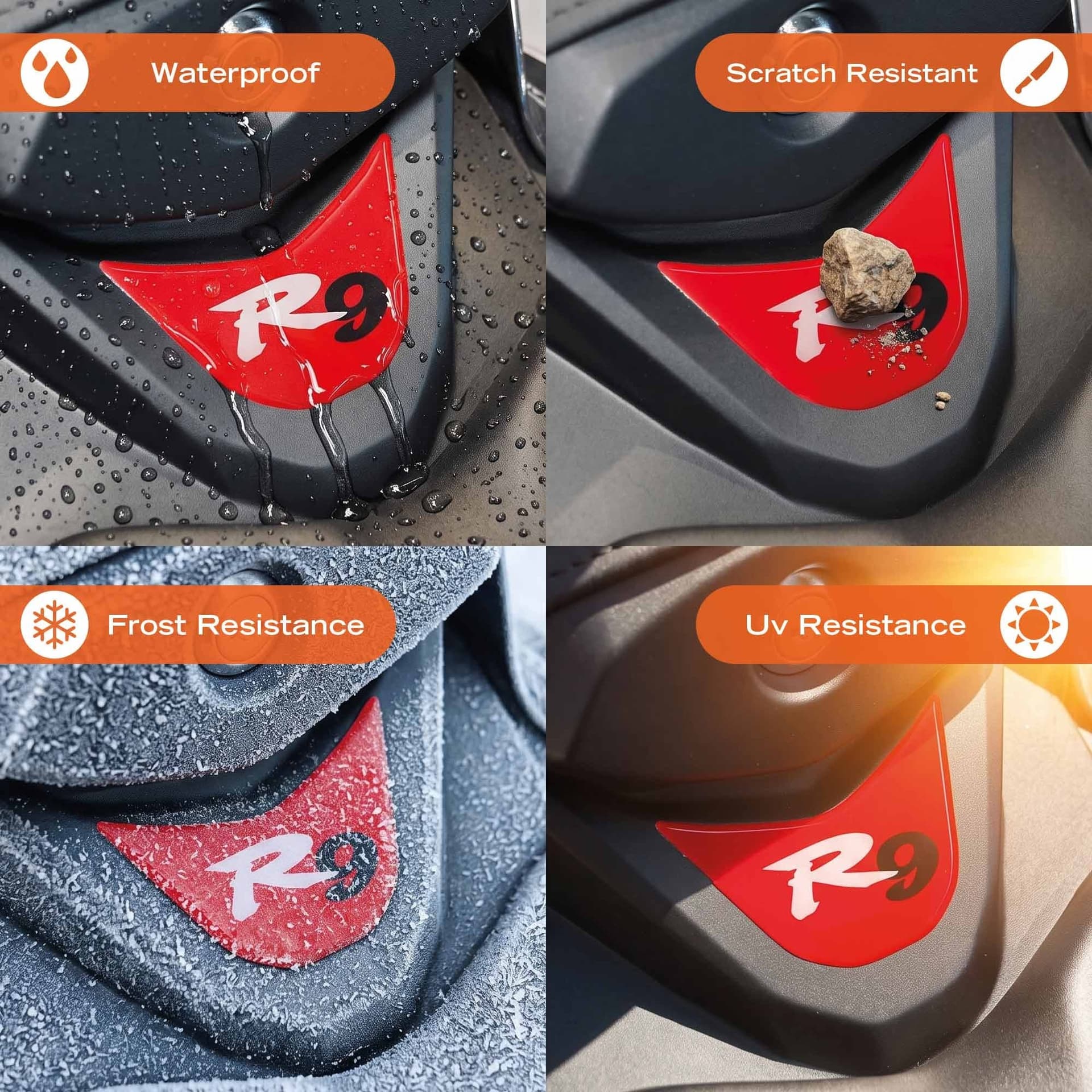 Adesivo 3D Protezione Coda Sella moto compatibile con Yamaha R9 2025-2026 - 13