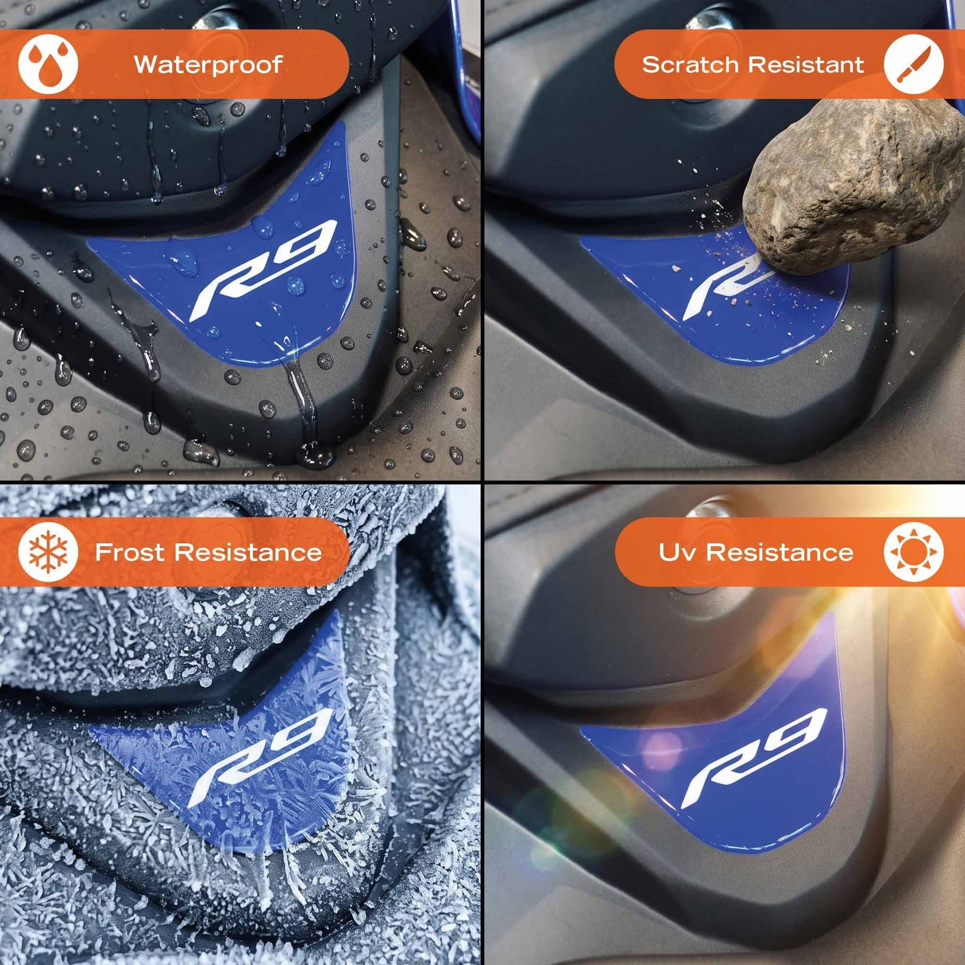 Adesivo 3D Protezione Coda Sella moto compatibile con Yamaha R9 2025-2026 - 3