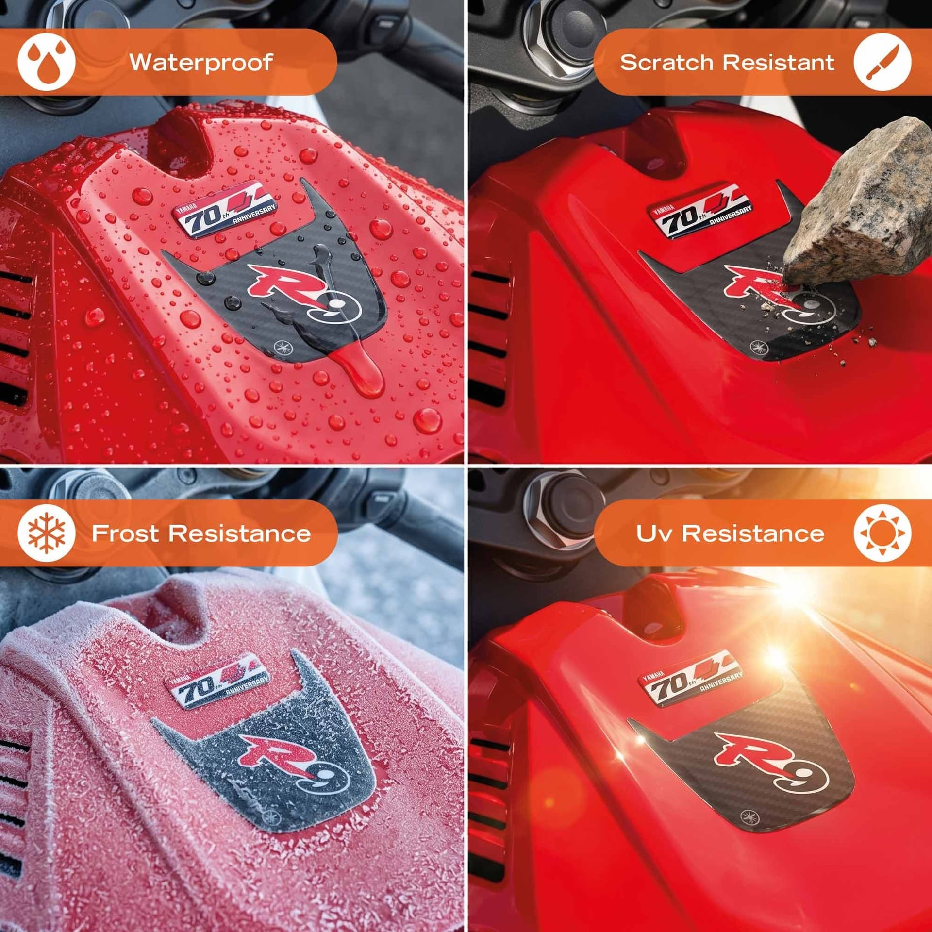 Adesivo Gel 3D Sopraserbatoio moto compatibile con Yamaha R9 2025-2026 - 16