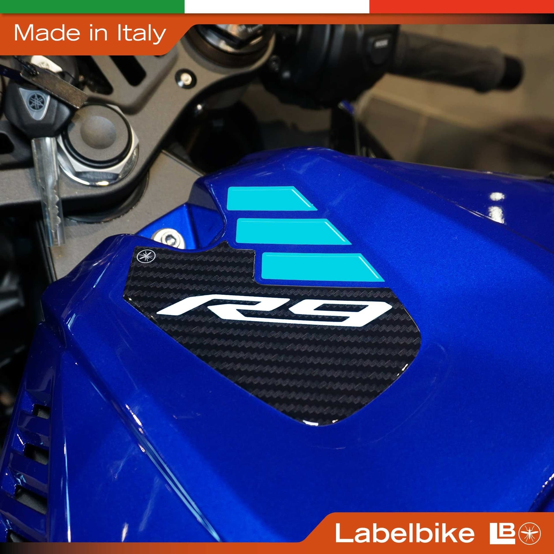Adesivo Gel 3D Sopraserbatoio moto compatibile con Yamaha R9 2025-2026 - 3