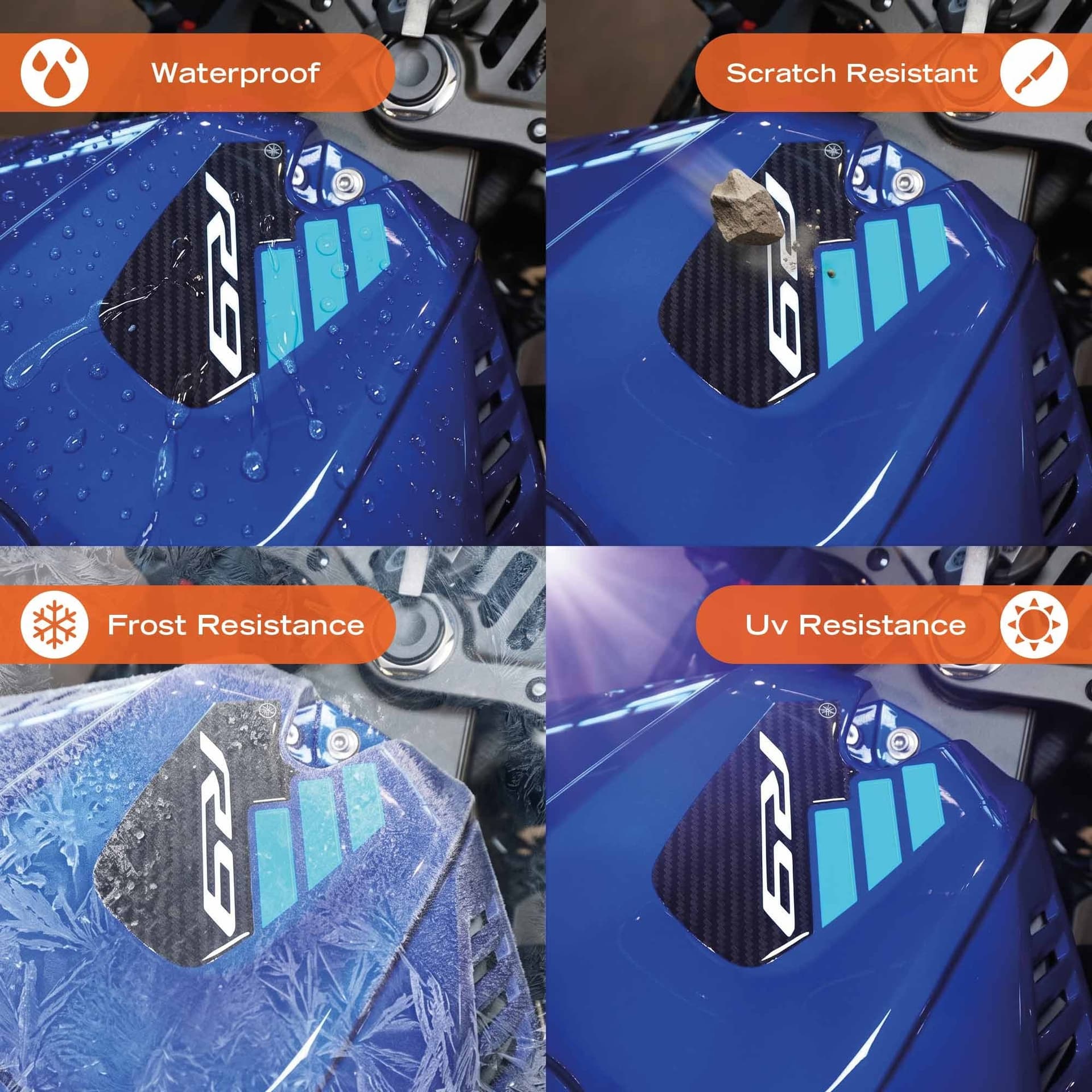 Adesivo Gel 3D Sopraserbatoio moto compatibile con Yamaha R9 2025-2026 - 4