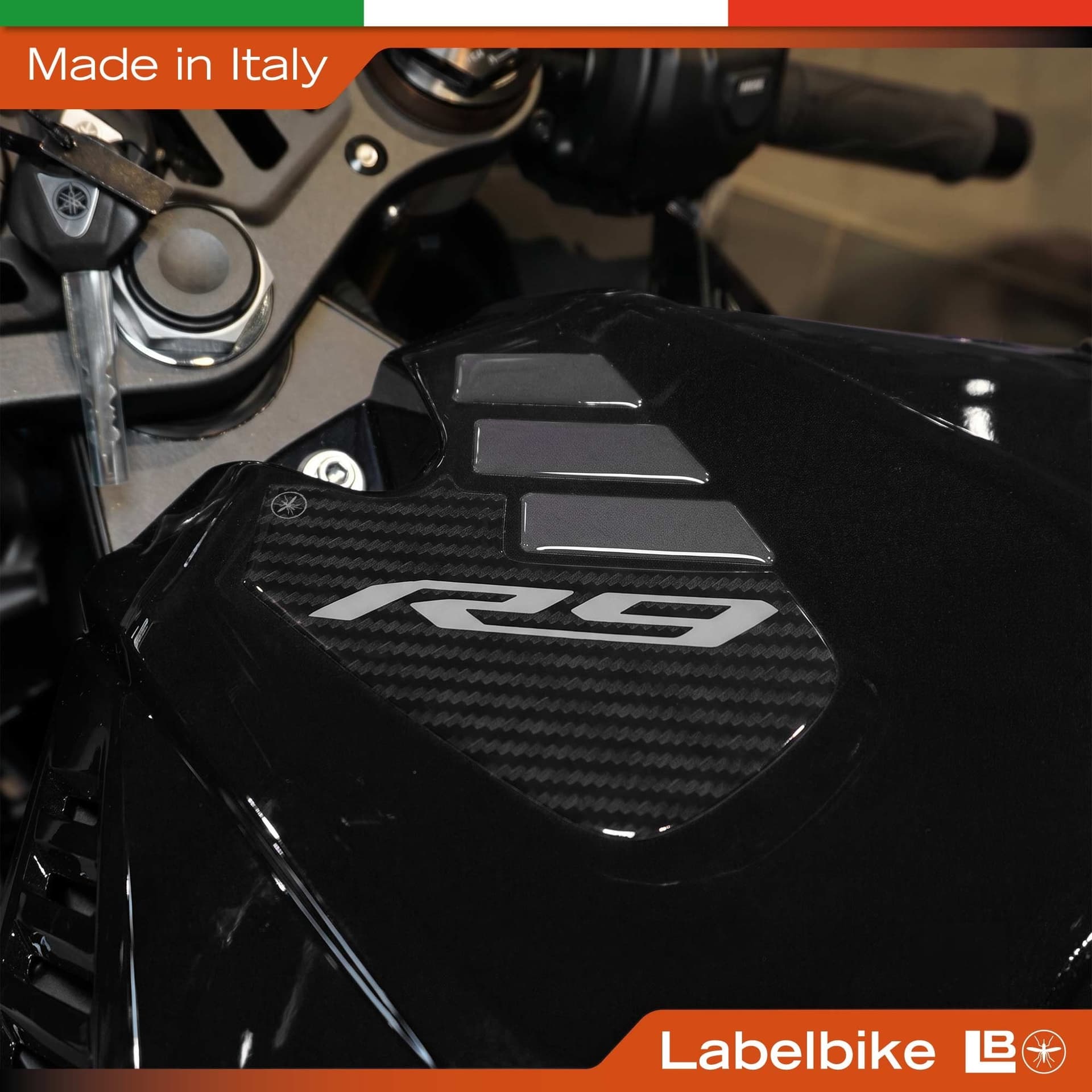 Adesivo Gel 3D Sopraserbatoio moto compatibile con Yamaha R9 2025-2026 - 9