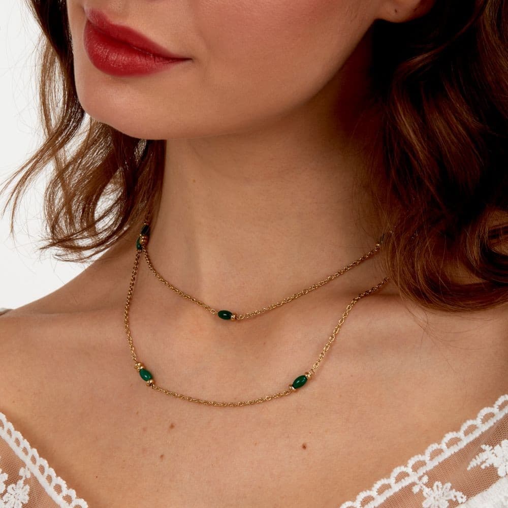 Collana Morellato Colori Acciaio Dorato Verde (SAXQ01) - 5