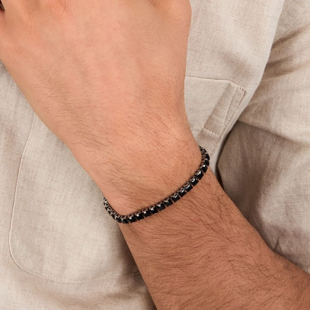 Bracciale Uomo Sector Tennis Nero Acciaio (SANN59) - 6