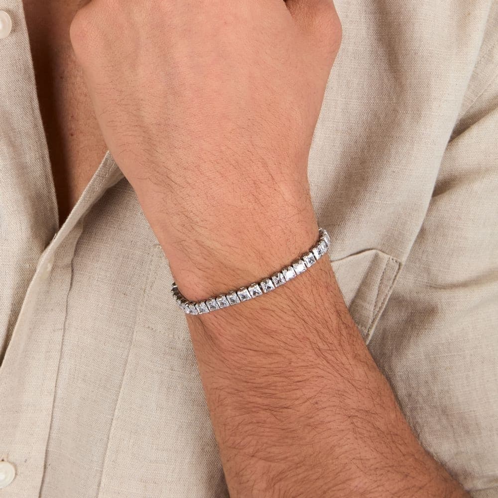 Bracciale Sector Tennis Acciaio Cristalli Bianchi (SANN60) - 6