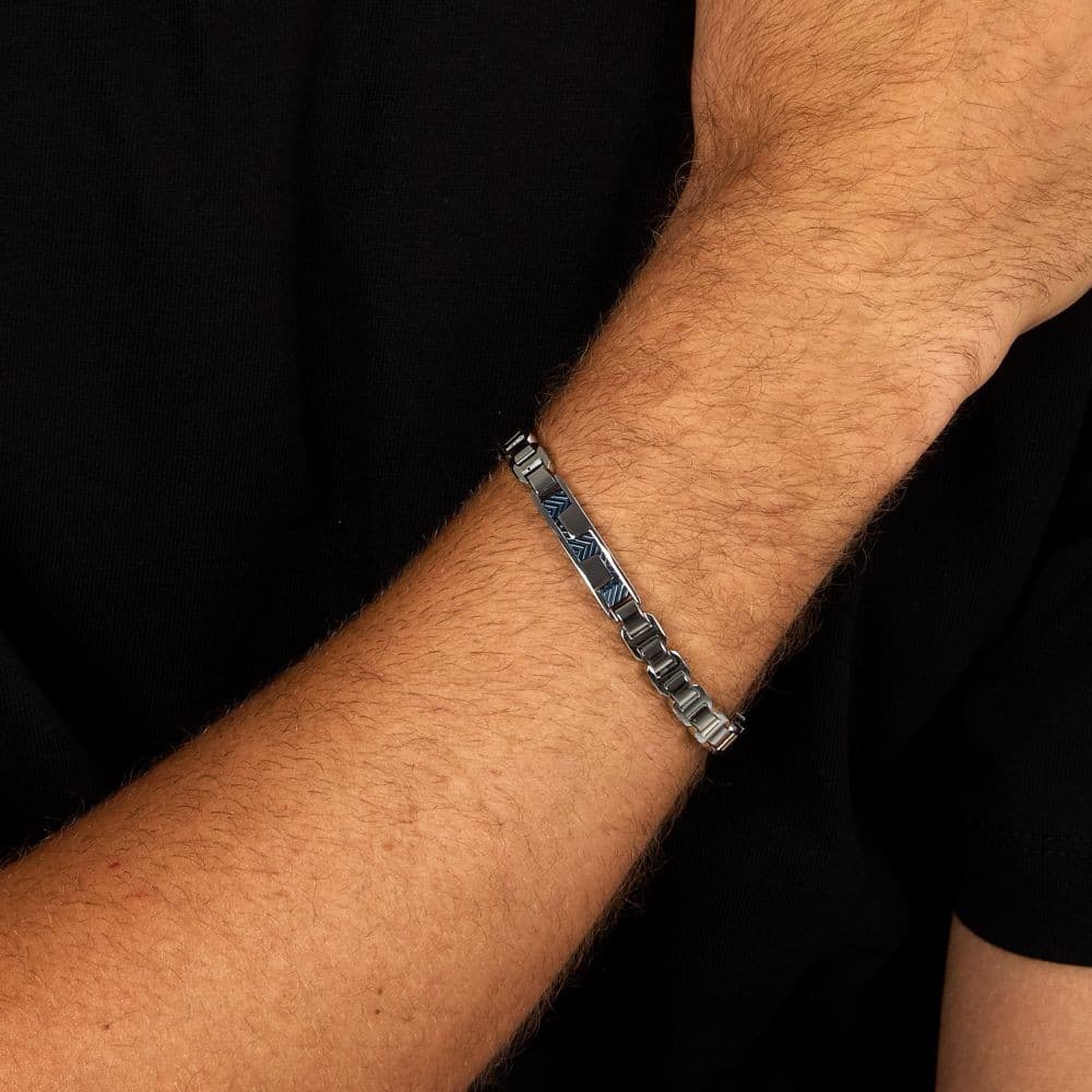 Bracciale Sector Premium Acciaio Inserti Blu (SAVK14) - 6
