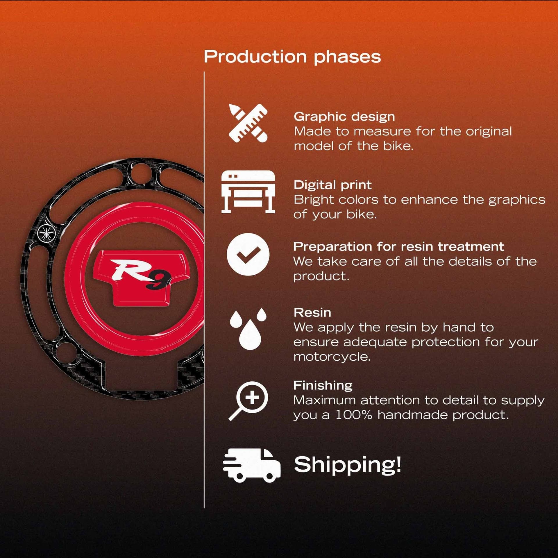 Adesivo 3D Protezione Tappo Serbatoio compatibile con Yamaha R9 2025-2026 - 9