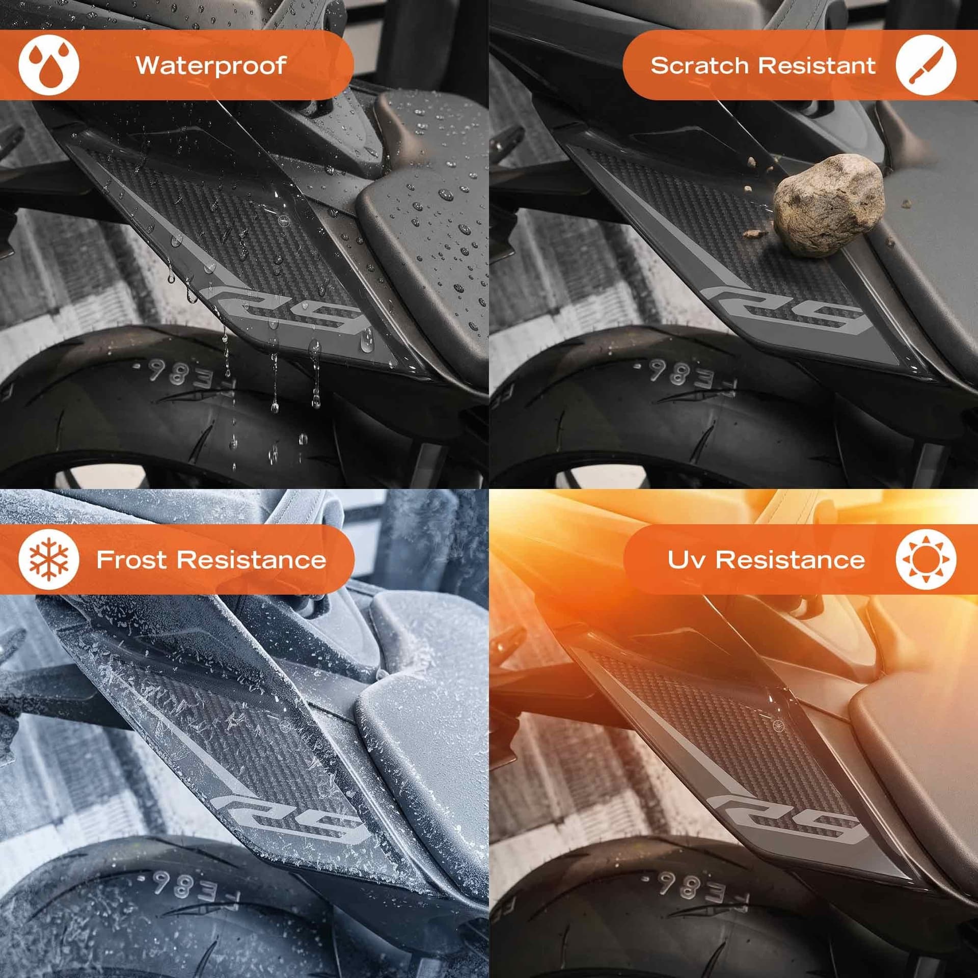 Adesivi Gel 3D Protezione Fianchetti moto compatibili con Yamaha R9 2026 - 10